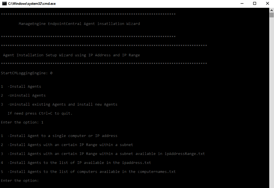 Screenshot Endpoint Central: Installation des Endpoint Central Agents über IP-Adressen und IP-Bereiche Screenshot Endpoint Central: Installation des Endpoint Central Agents über IP-Adressen und IP-Bereiche